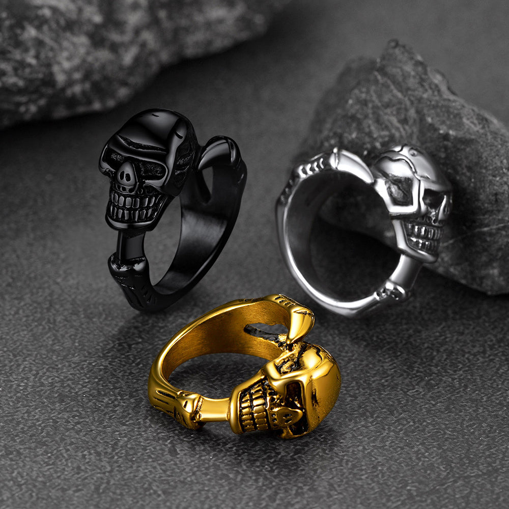Gothic Society Gothic Skull Ring Biker Ring For Men