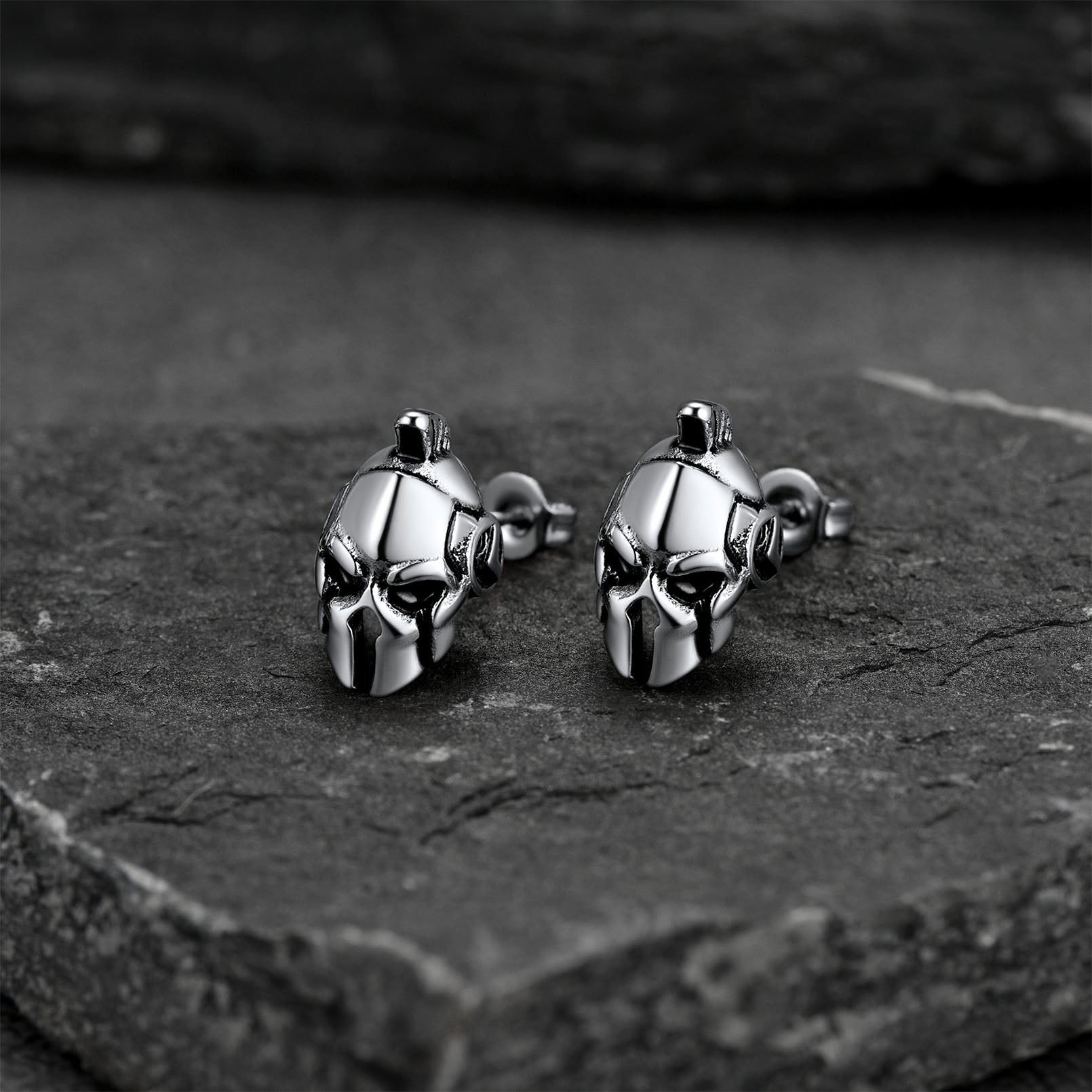 Ancient Greek Spartan Helmet Stud Earrings For Men