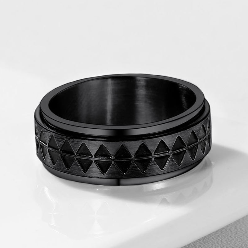 Gothic Society Unique Triangle Anxiety Ring Stainless Steel