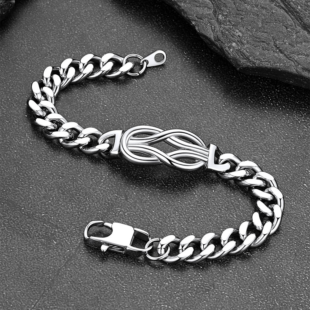 To My Love Infinity Love Knot Cuban Chain Bracelet For Couple Men Women
