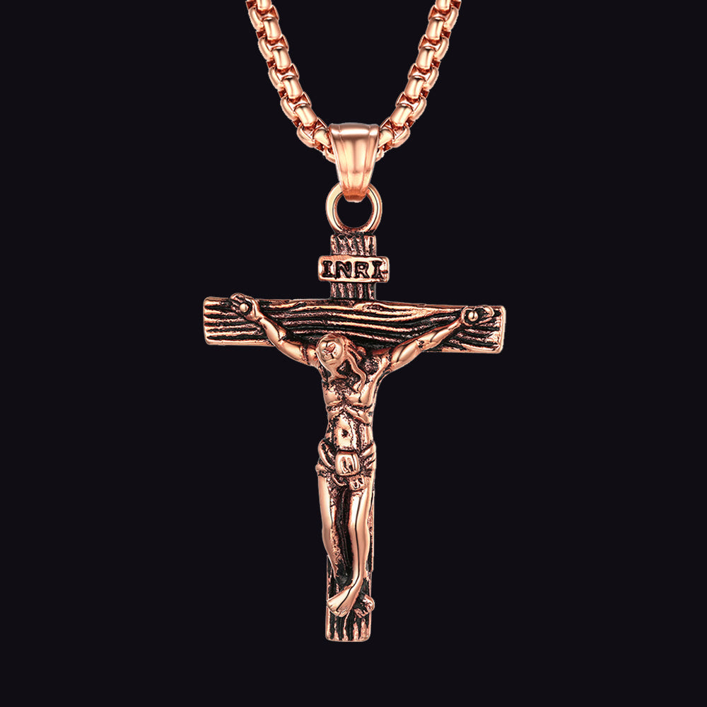 Catholic Crucifix Cross Necklace Jesus Pendant For Men Women