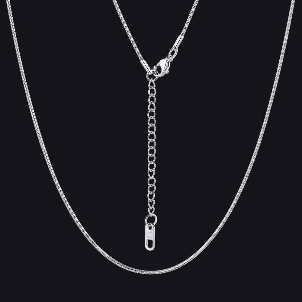 1.2mm Thin Snake Link Chain Necklace for Women Men