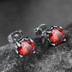 Celtic Ruby Stud Earrings for Men in Stainless Steel 6