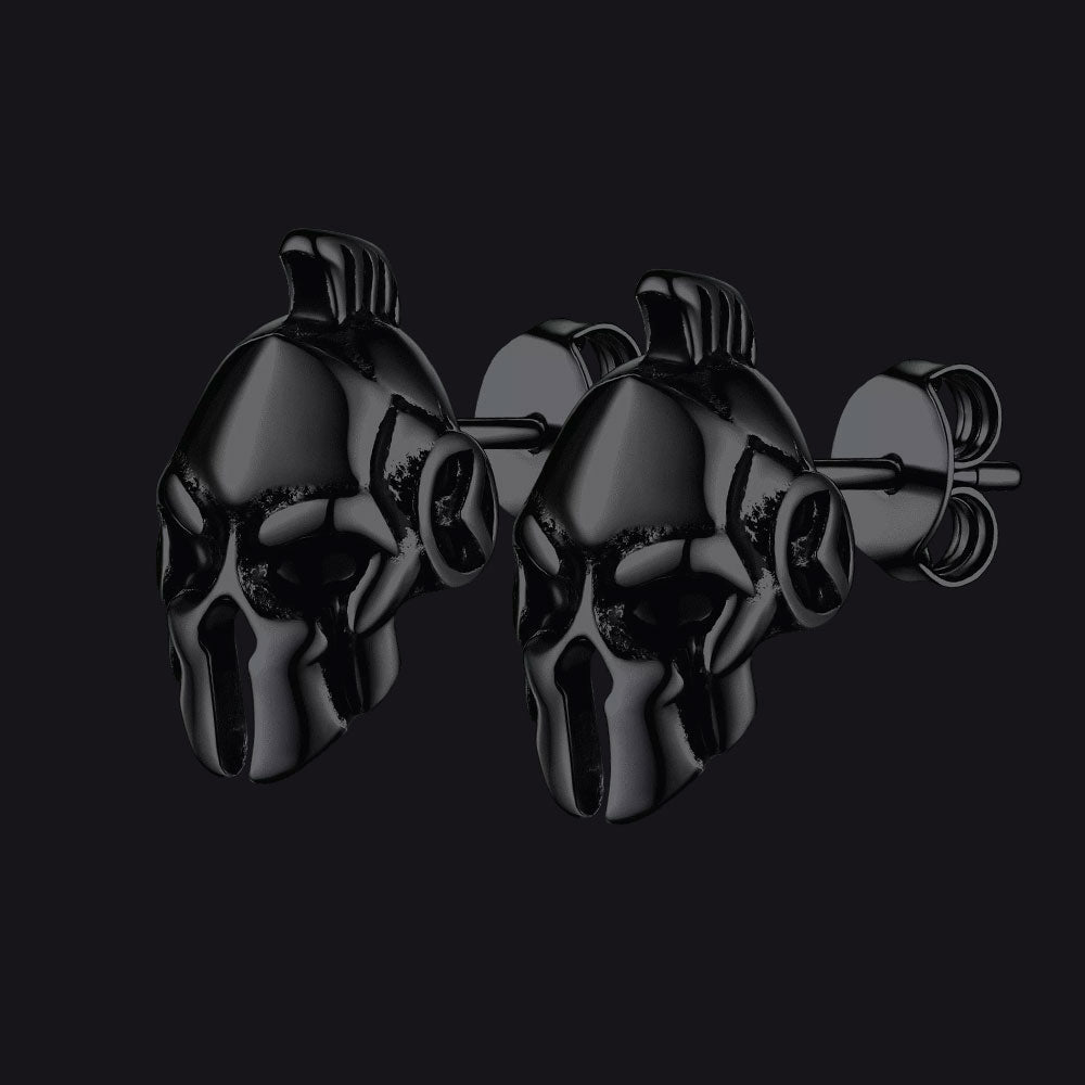 Ancient Greek Spartan Helmet Stud Earrings For Men