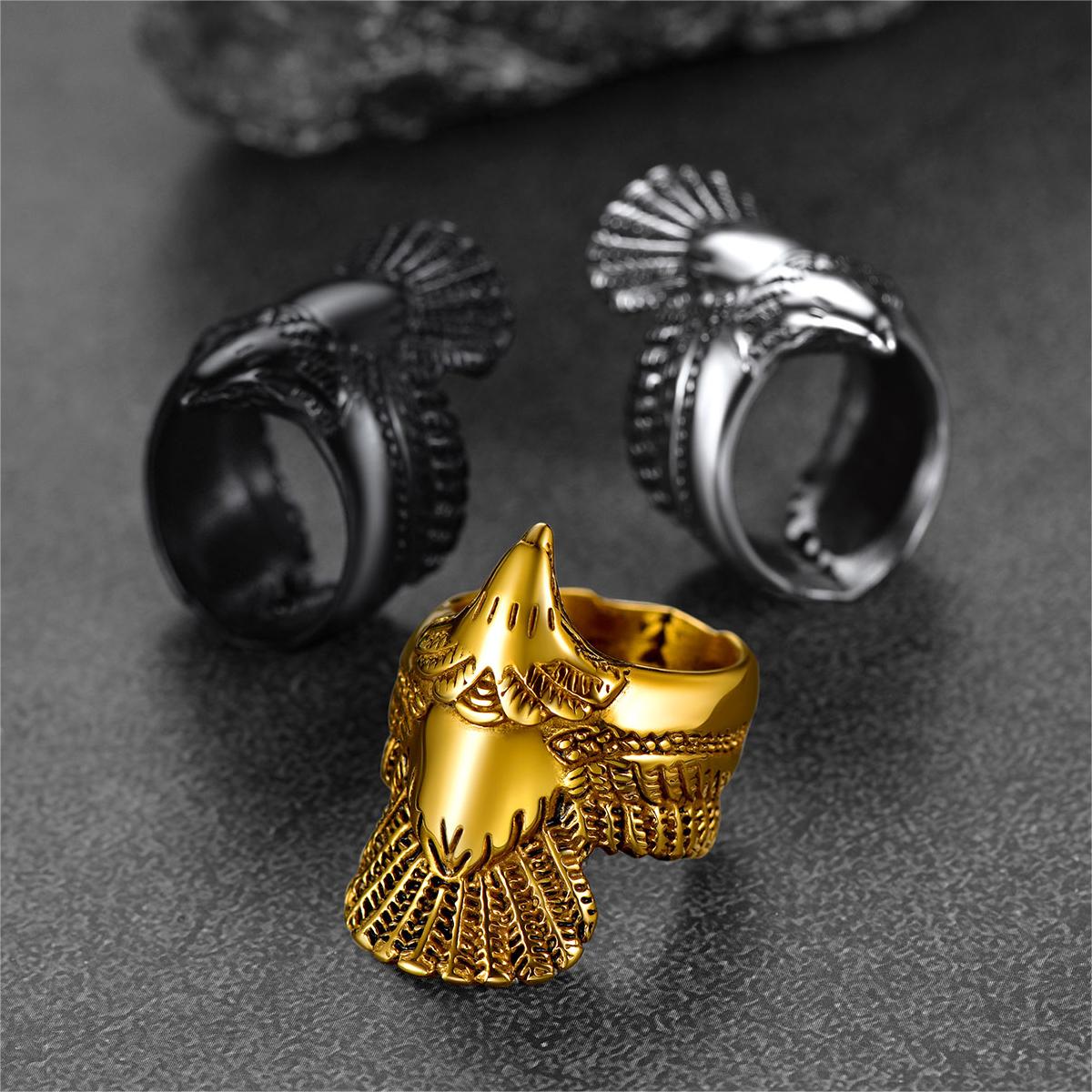 Vintage Retro Eagle Ring For Men Stainless Steel