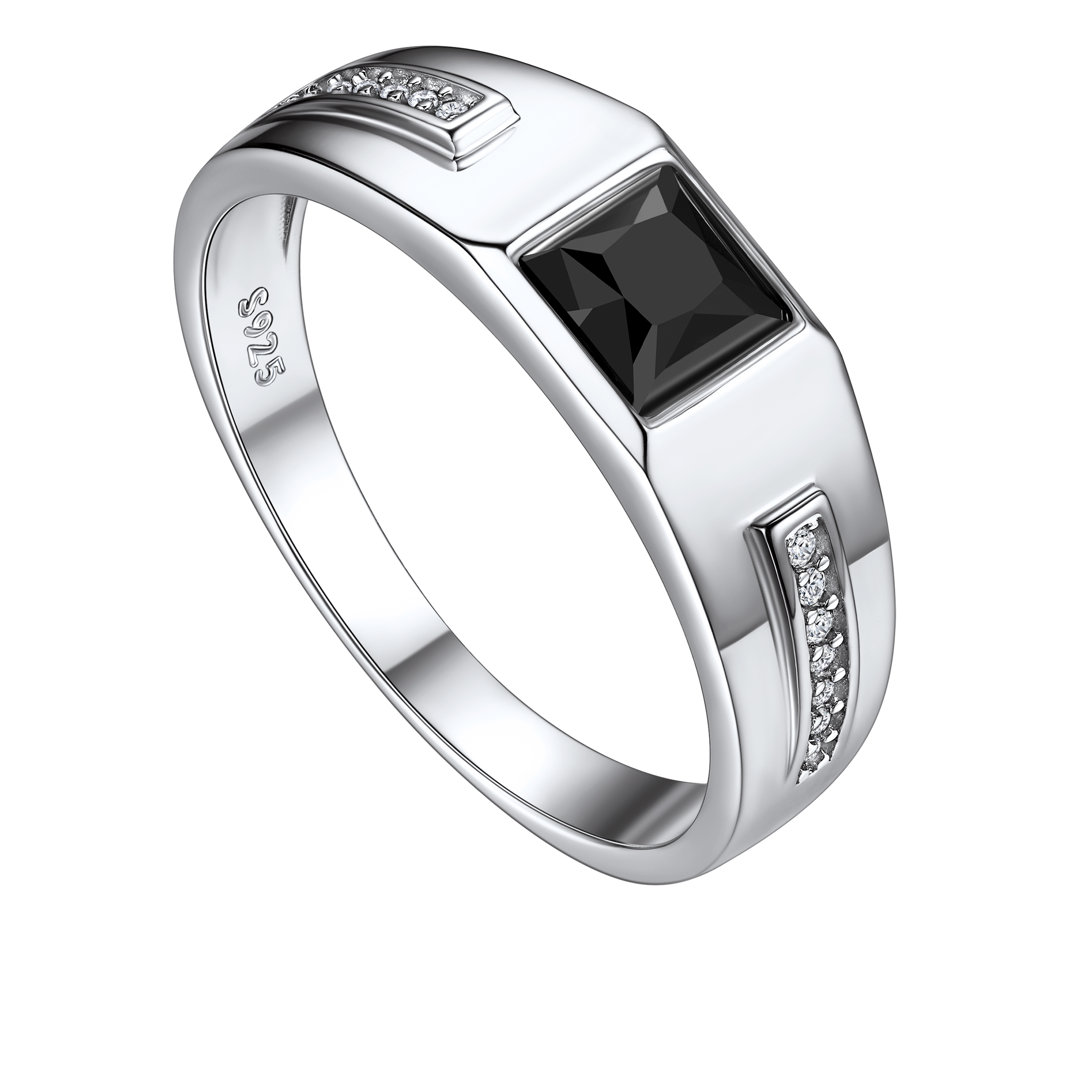 Minimalist Black Onyx Band Ring For Men