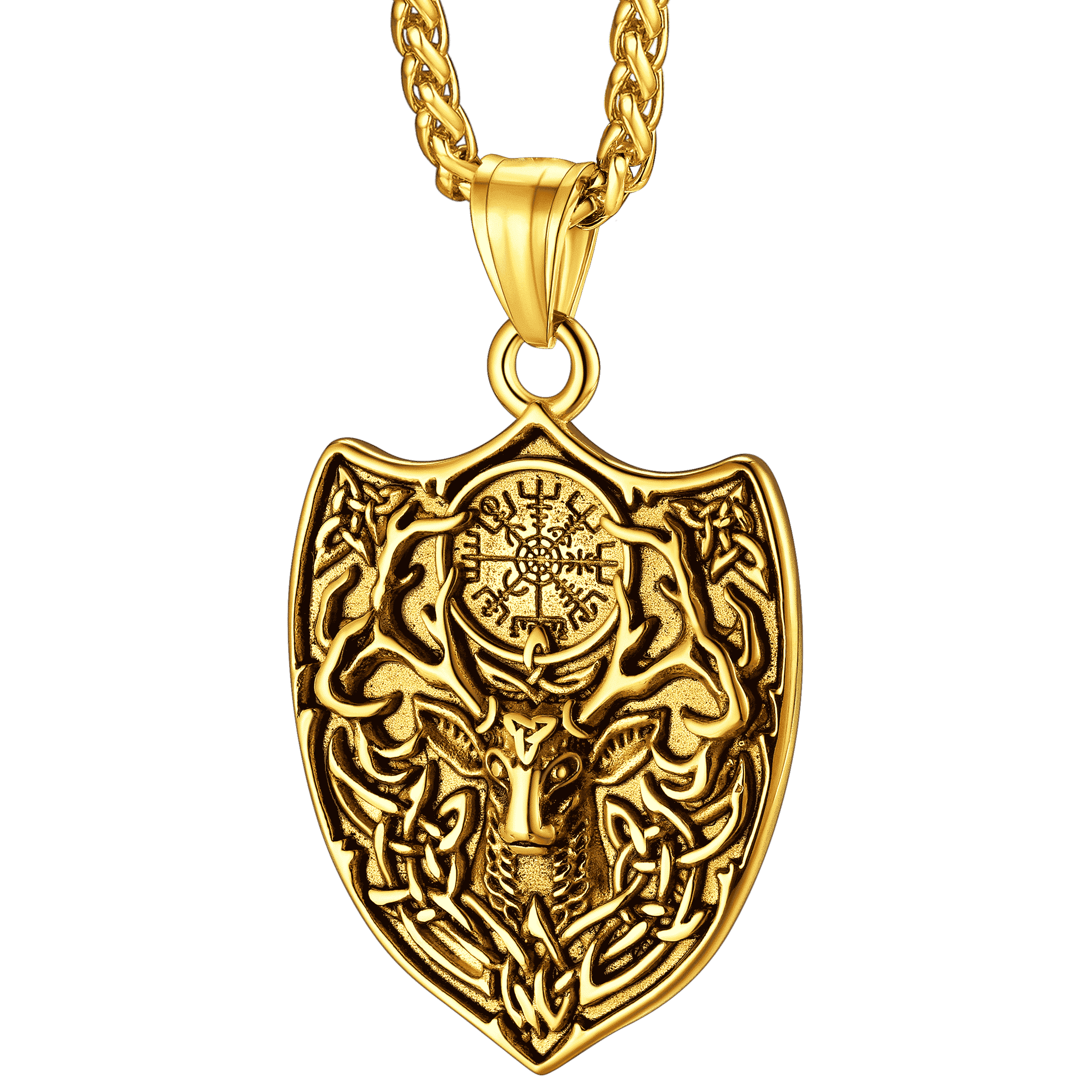 Flash Sale Norse Viking Compass Deer Necklace For Men