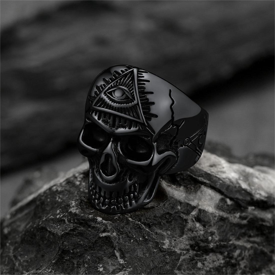Eye of Providence Skull Ring For Men