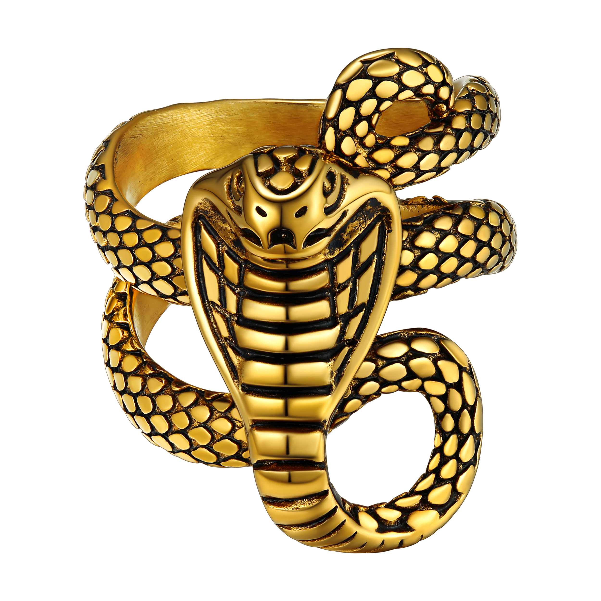 Gothic Punk Cobra Snake Ring For Men