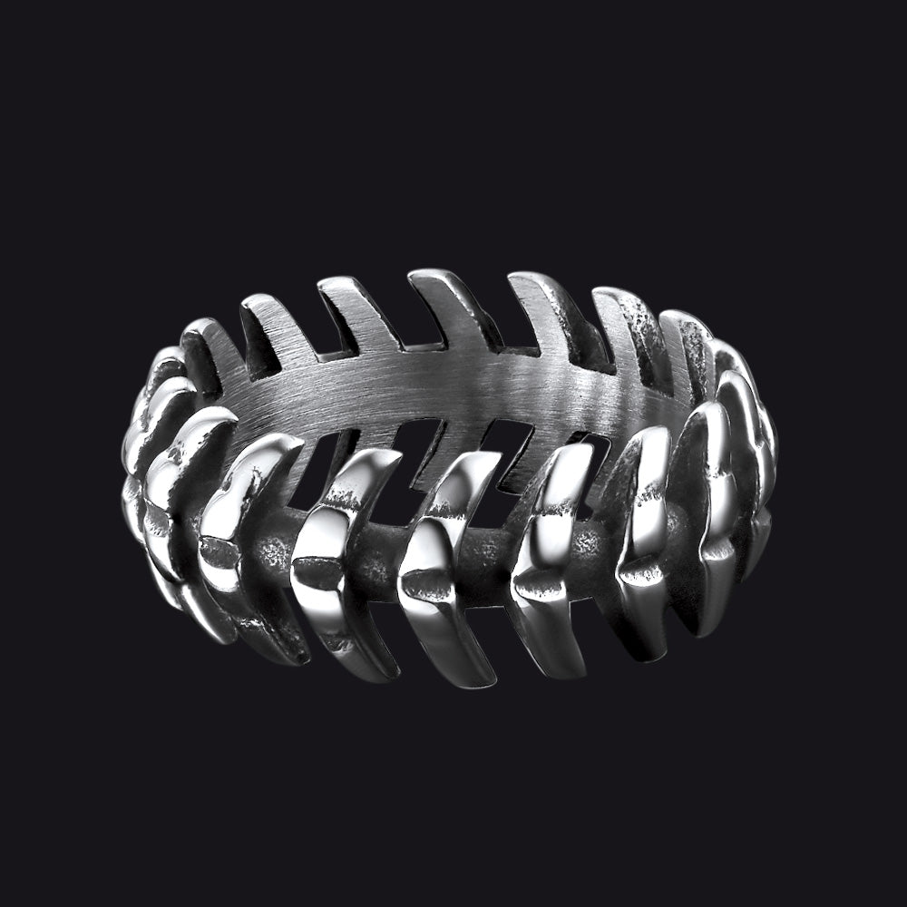 Punk Looped Bone Ring Vertebrae Band Ring For Men