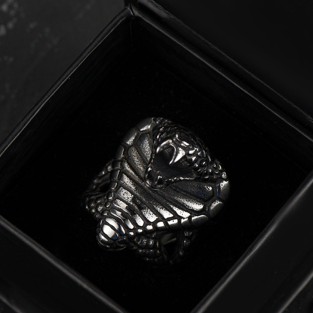 Gothic Huge Cobra Snake Ring Stainless Steel Ring for Men