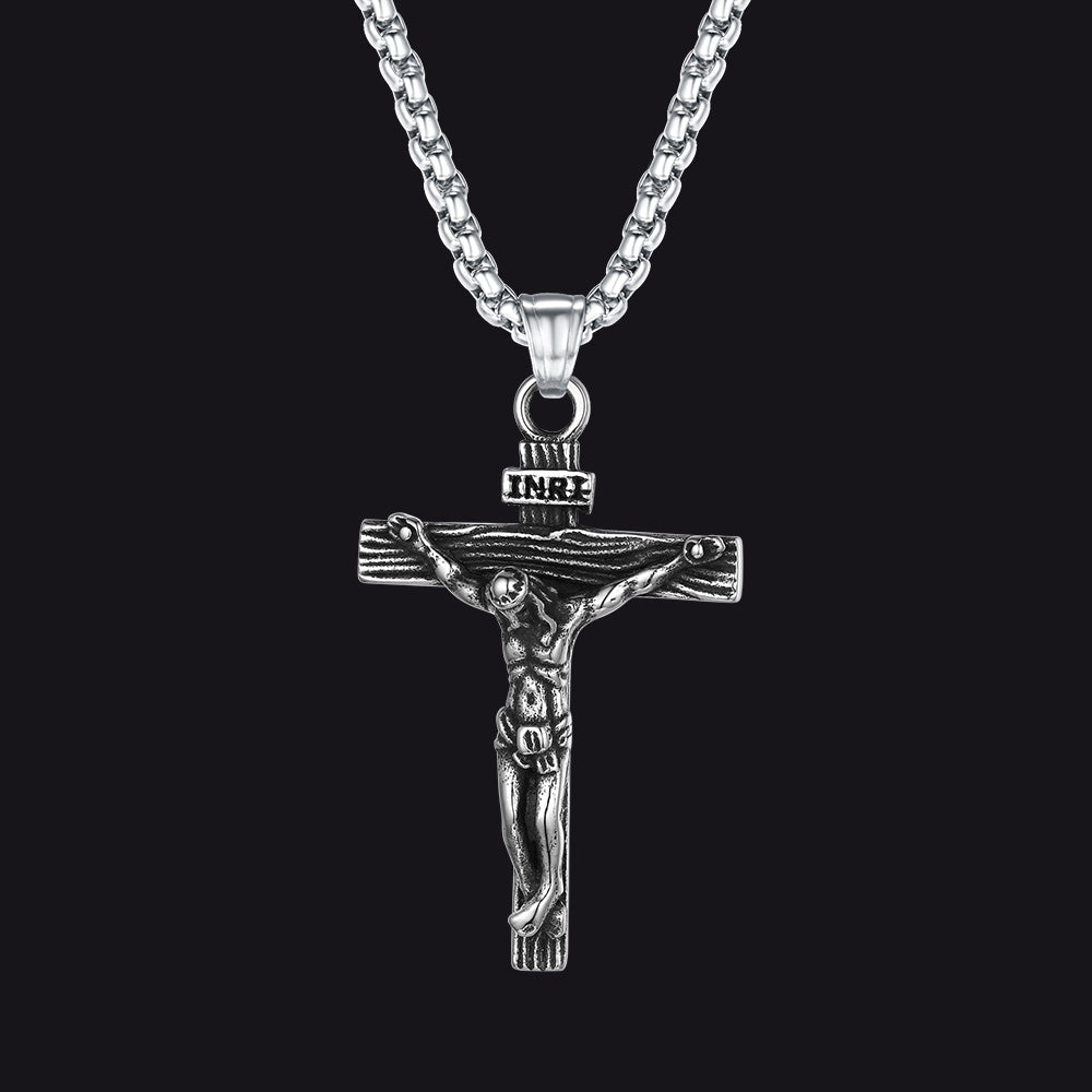 Catholic Crucifix Cross Necklace Jesus Pendant For Men Women