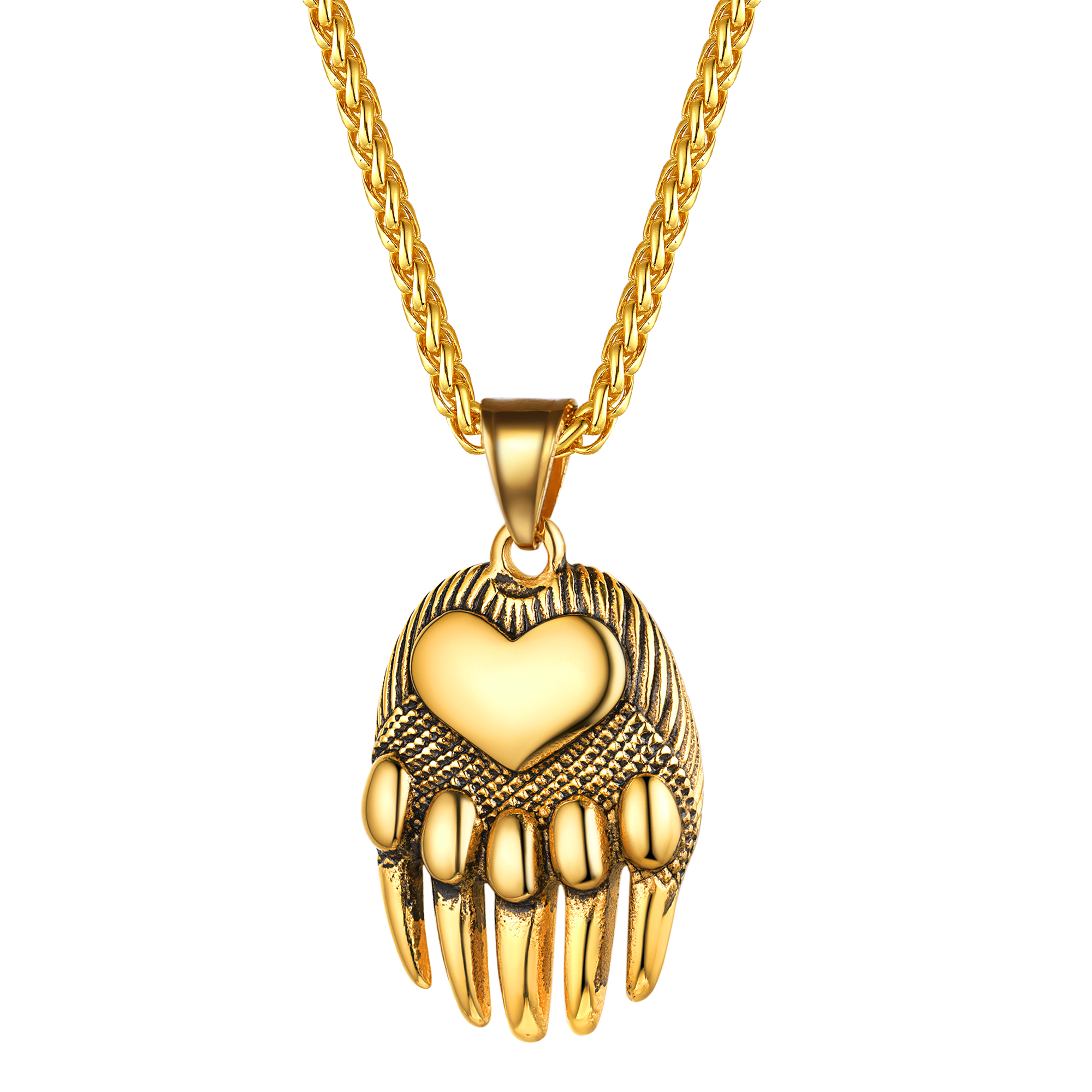 Viking Bear Paw Pendant Necklace Jewelry for Men
