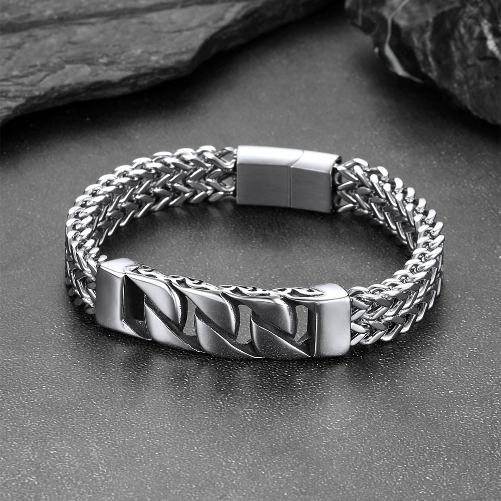 Heavy Celtic Knot Cuban Link Bracelet For Men in Stainless Steel
