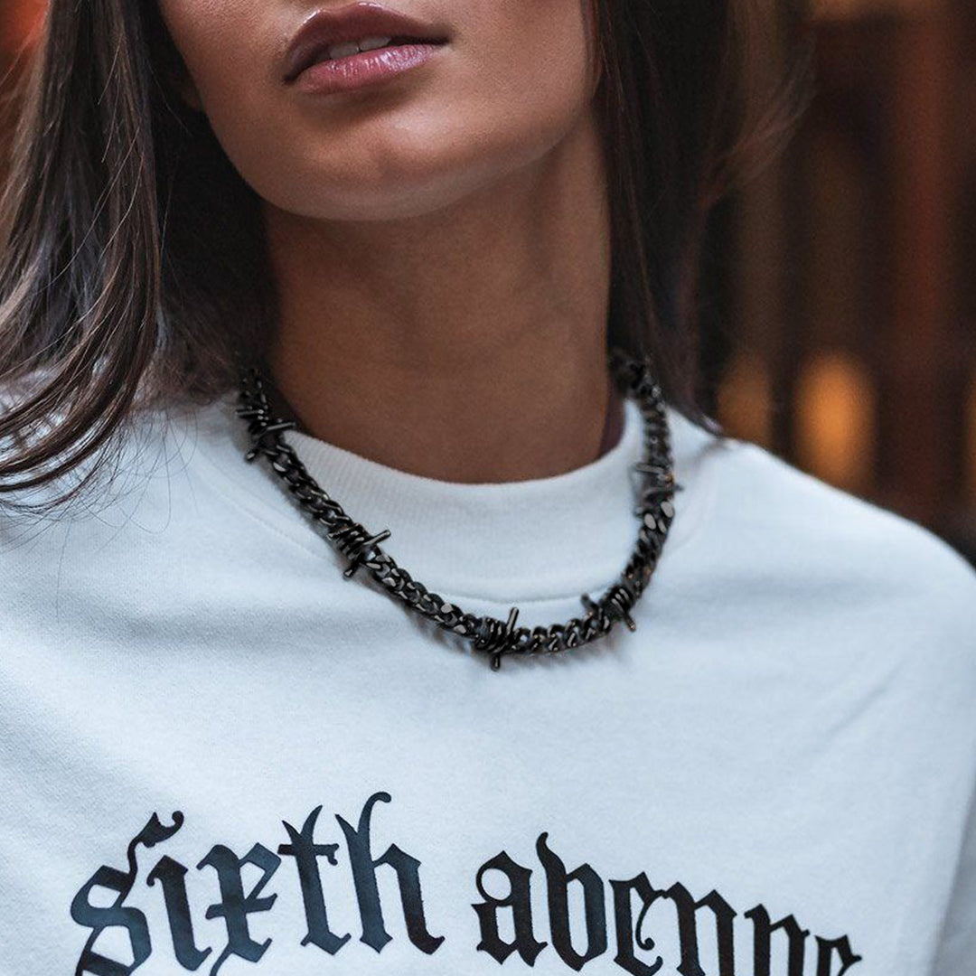 To My Men Barbed Wire Cuban Chain Choker Necklace Gift for Him