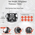 Gothic Punk Biker Skull Ring See No Evil Stainless Steel 8