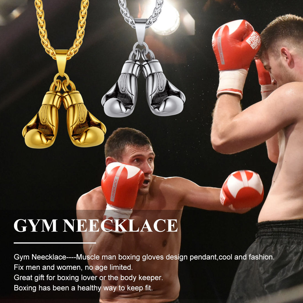 Boxing Gloves Pendant Necklace for Men and Boys