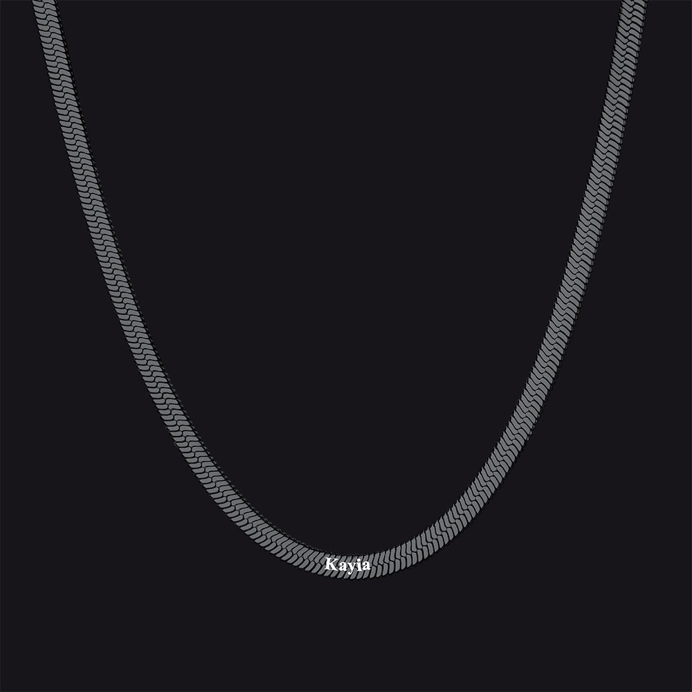 Customized Engraved Name Snake Chain Choker Necklace for Women and Men