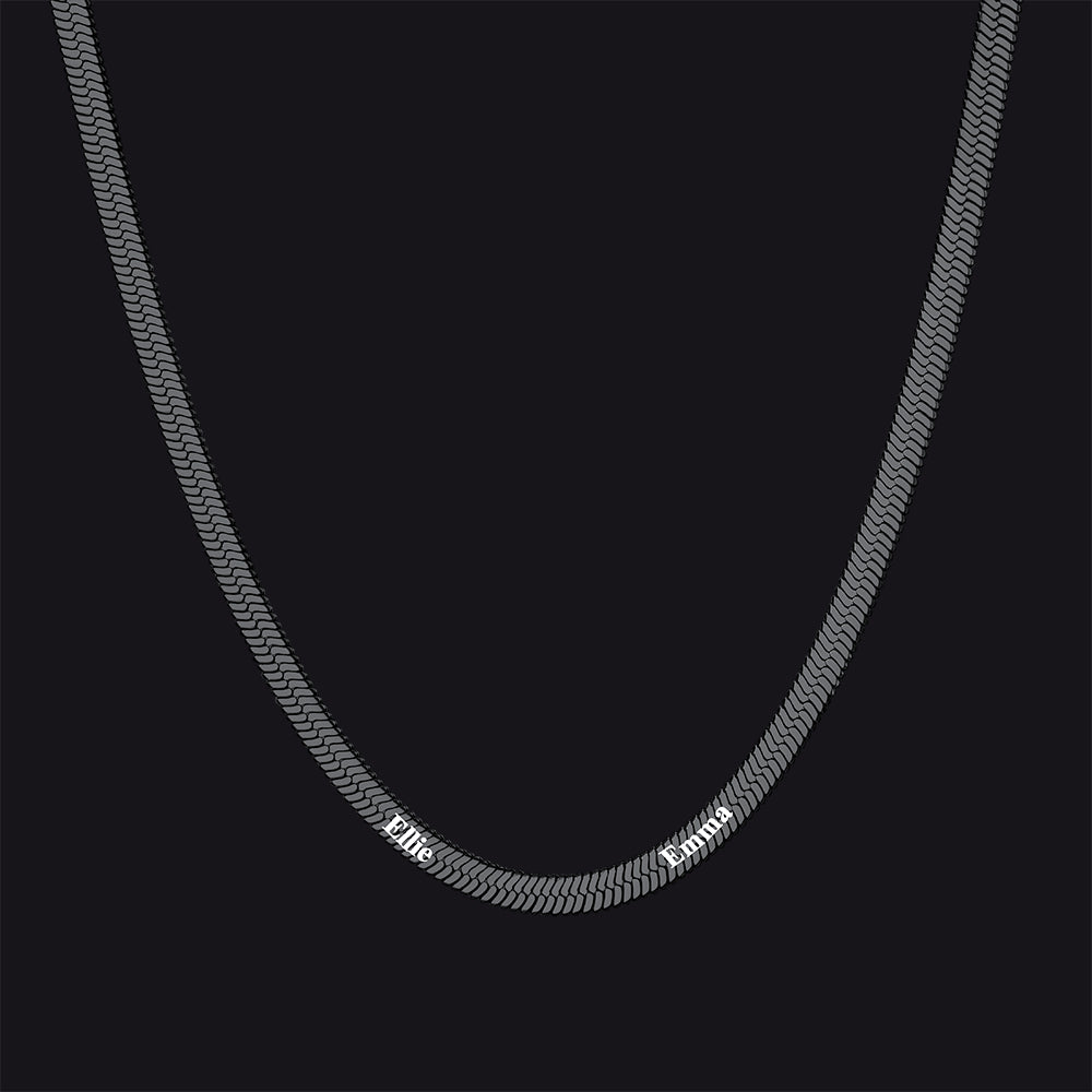Customized Engraved Name Snake Chain Choker Necklace for Women and Men