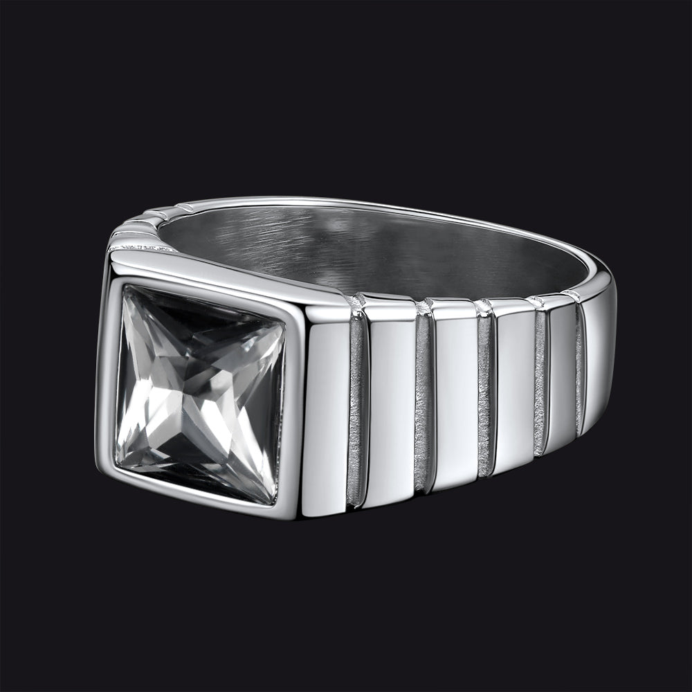 Birthstone Band Ring for Men