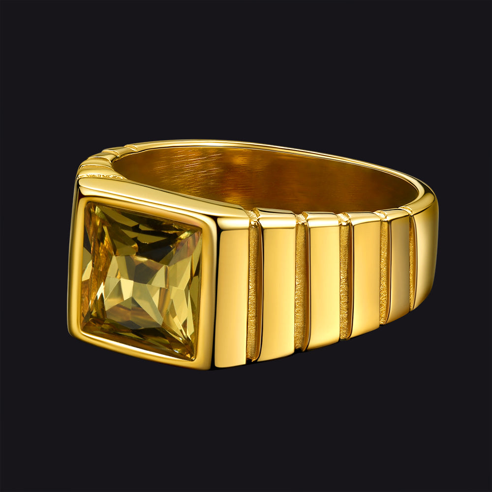 Birthstone Band Ring for Men