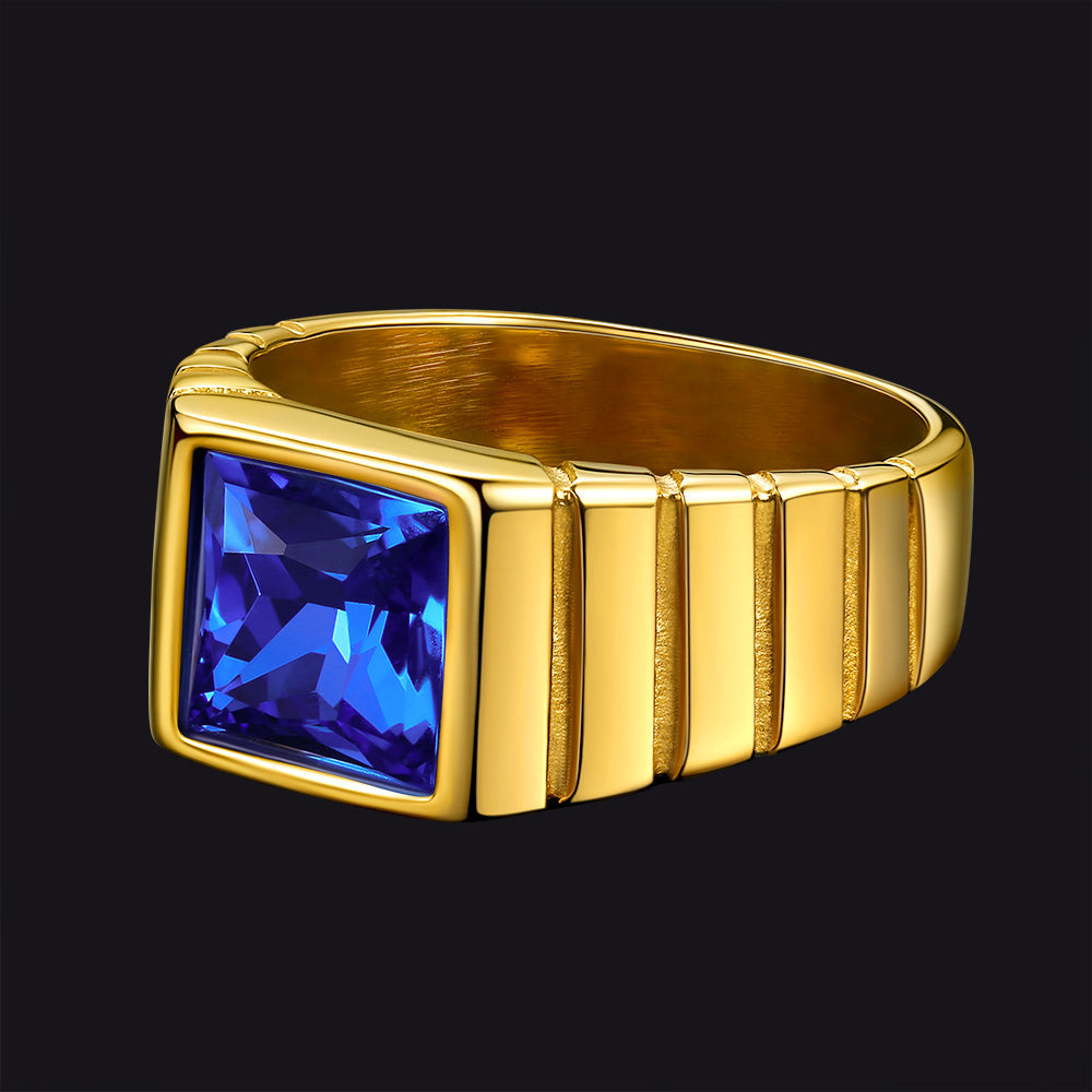 Birthstone Band Ring for Men