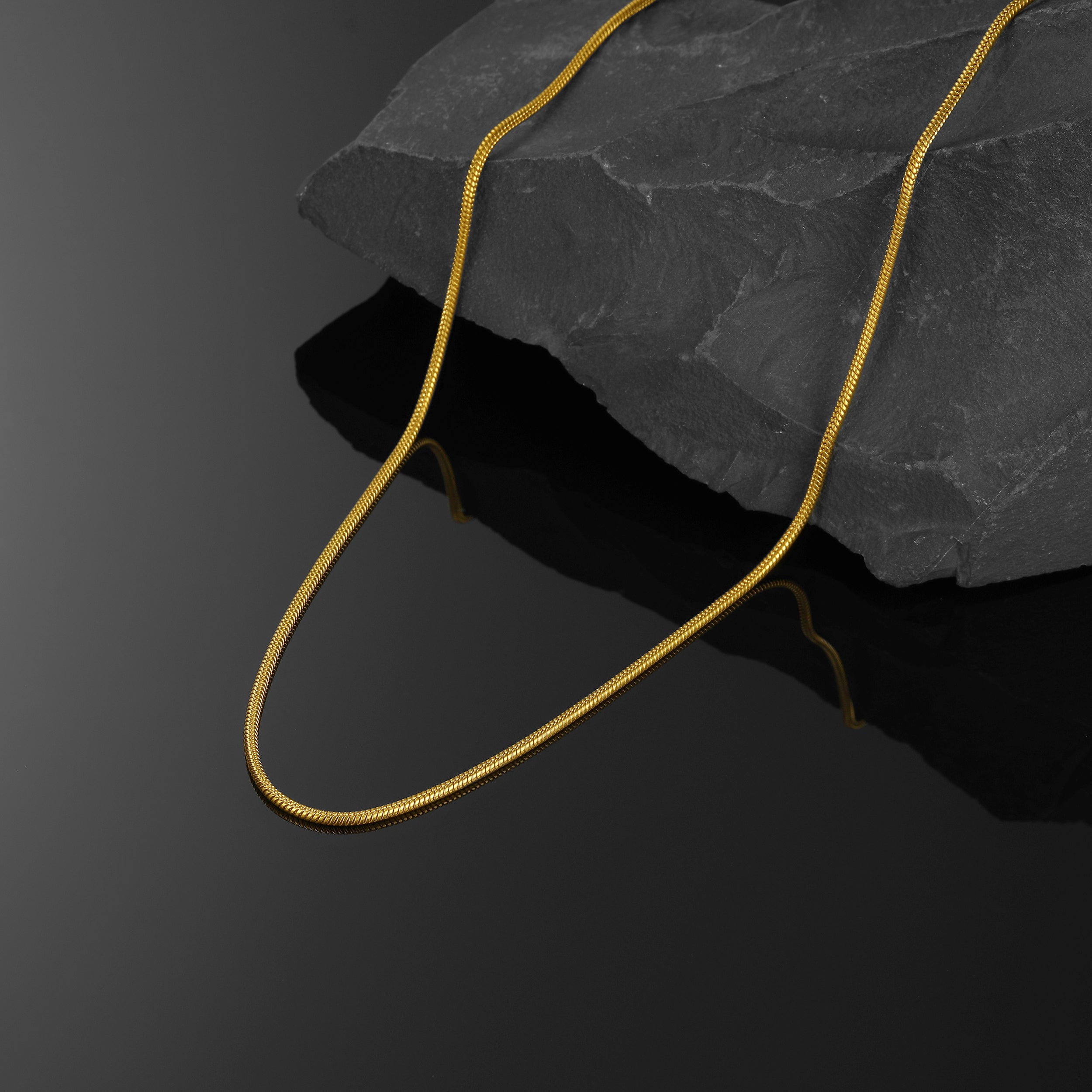 2mm Thin Snake Chain Stainless Steel Necklace for Men