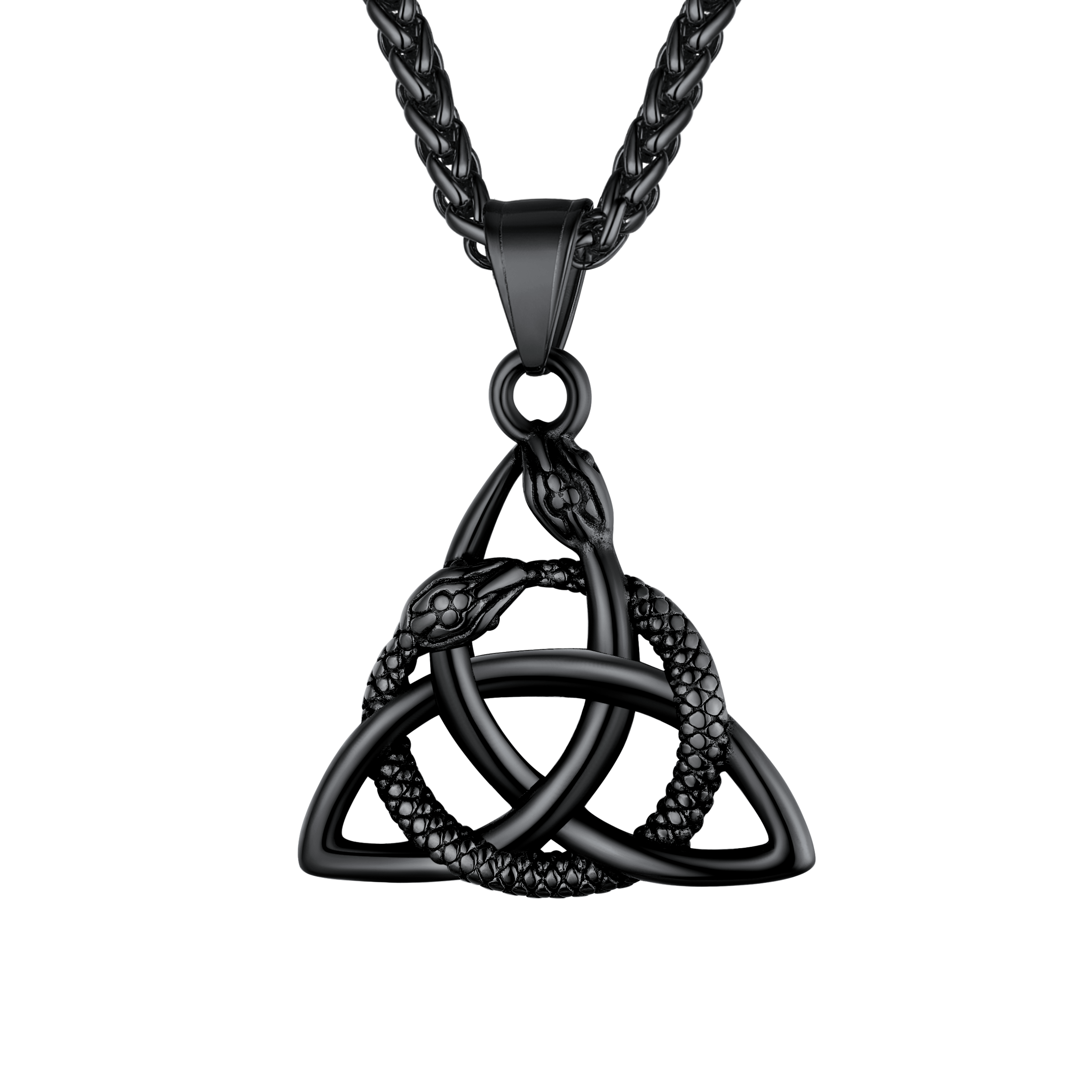 Ouroboros Celtic Knot Snake Pendant Necklace