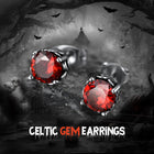 Celtic Ruby Stud Earrings for Men in Stainless Steel 5