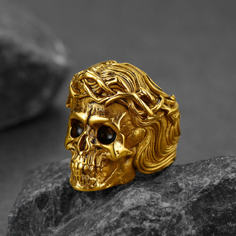 Flash Sale Crown of Thorns Skull Ring For Men Stainless Steel
