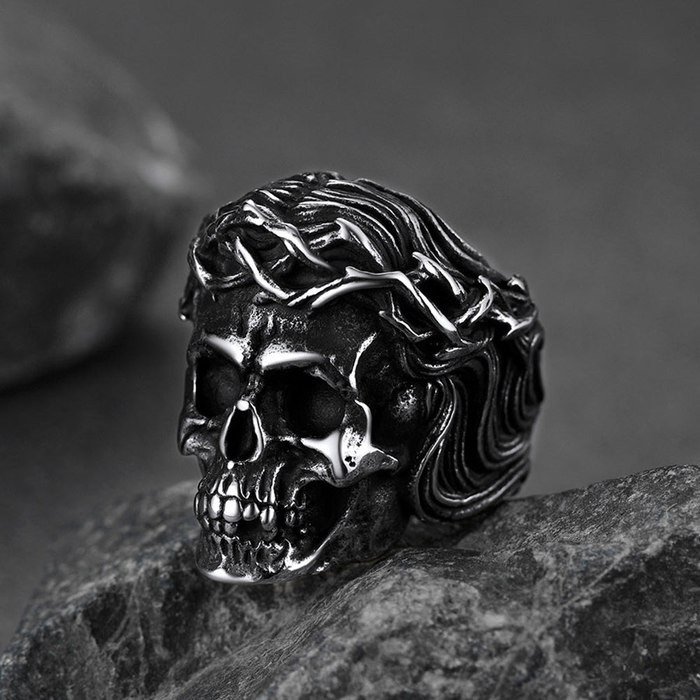 Flash Sale Crown of Thorns Skull Ring For Men Stainless Steel