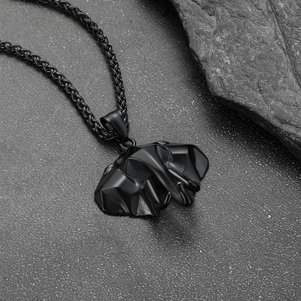 Stainless Steel African Elephant Necklace for Men