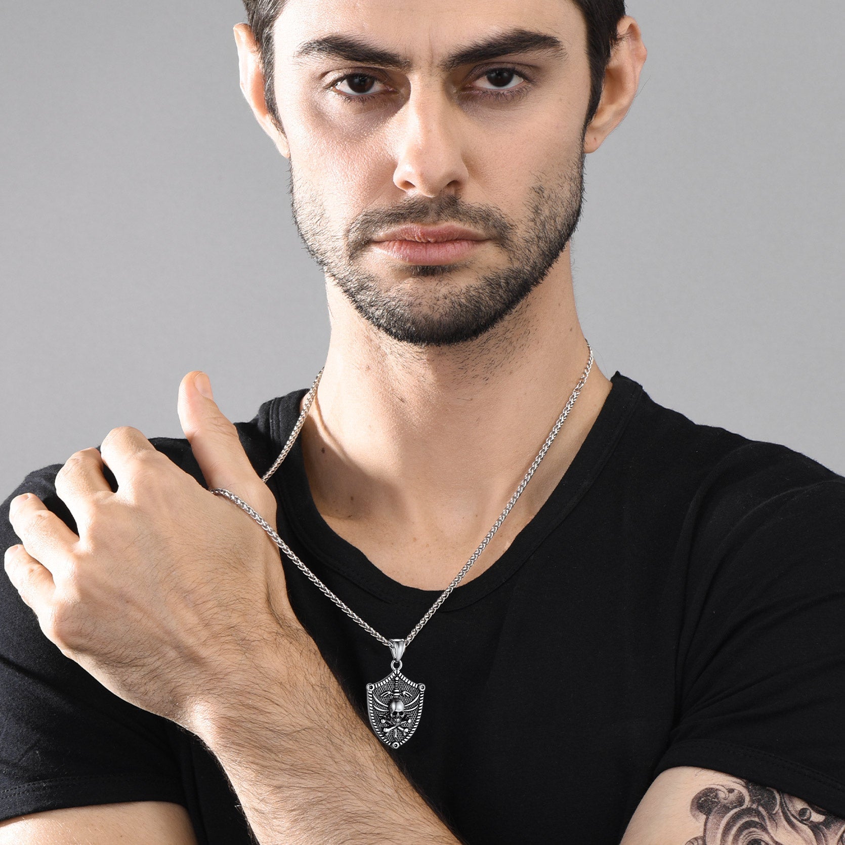 Flash Sale Viking Norse Runes Skull Necklaces for Men and Boys