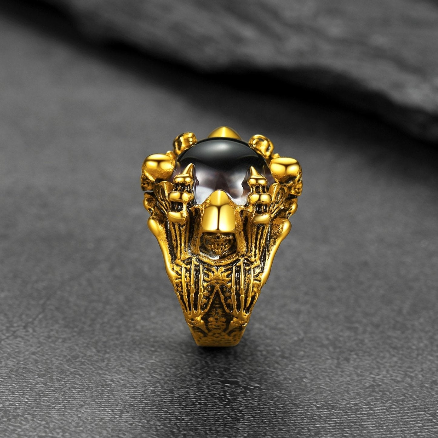Customized Gothic Photo Dragon Claw Ring with Picture For Men