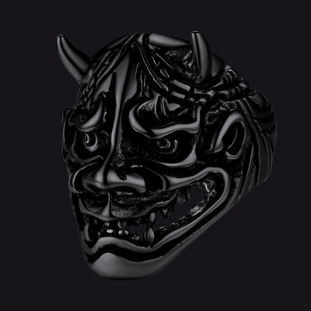 Gothic Hannya Mask Demon Ring for Men