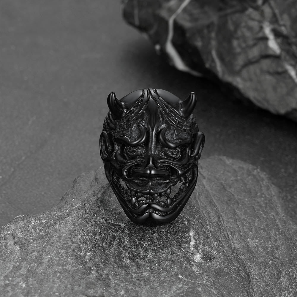 Gothic Hannya Mask Demon Ring for Men