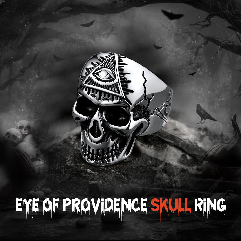 Eye of Providence Skull Ring For Men