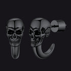 Gothic Skull Huggie Half-Circle Stud Earrings Jewelry for Men and Women 12