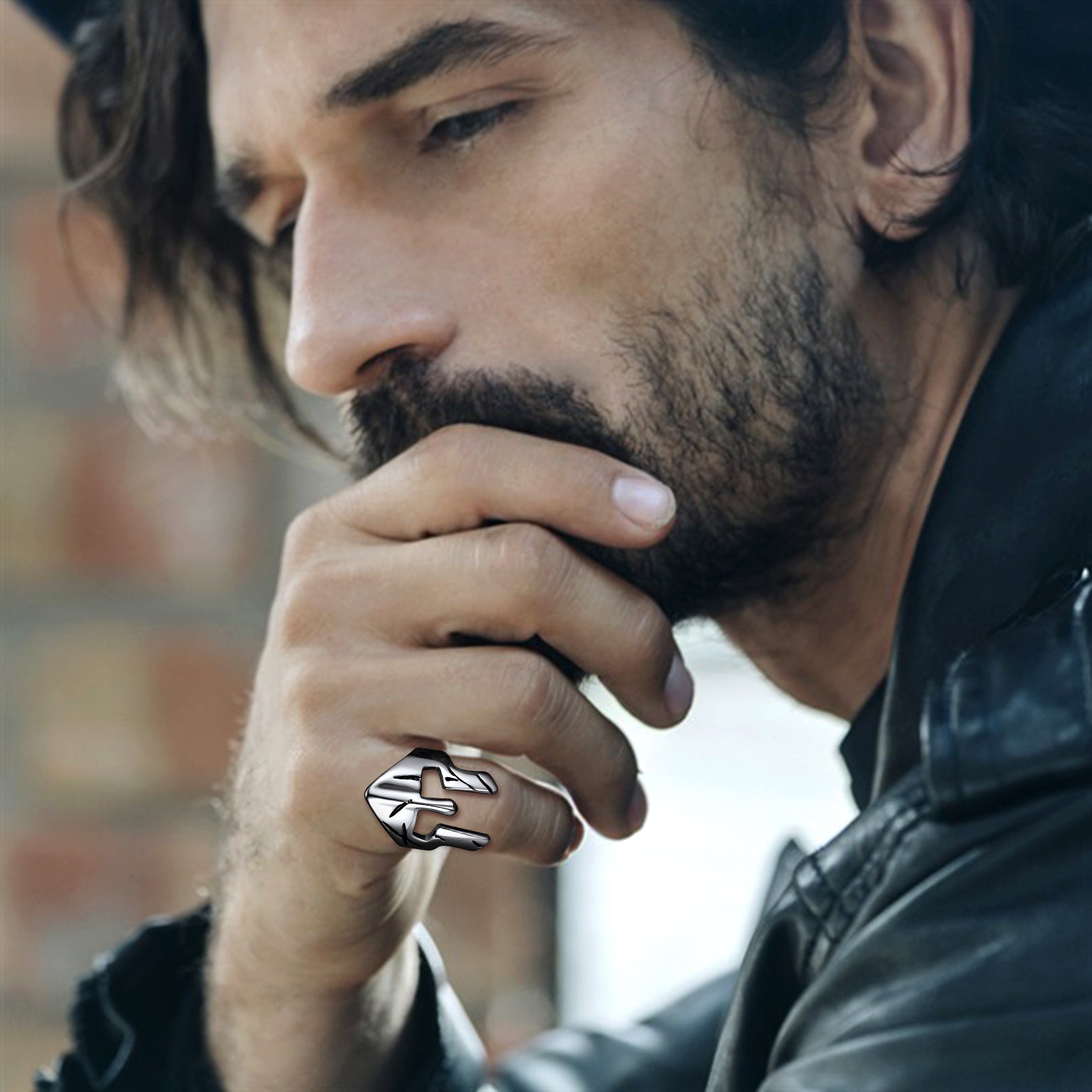 Spartan Warrior Mask Helmet Ring For Men