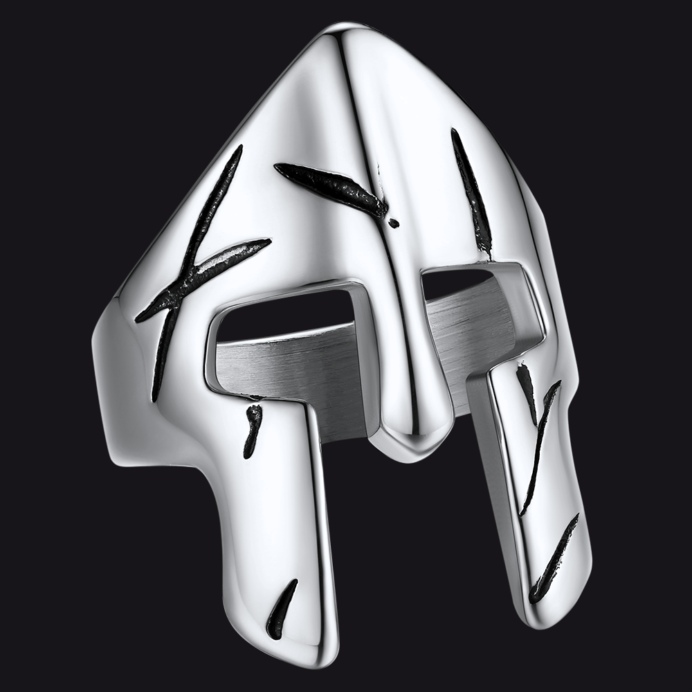 Spartan Warrior Mask Helmet Ring For Men