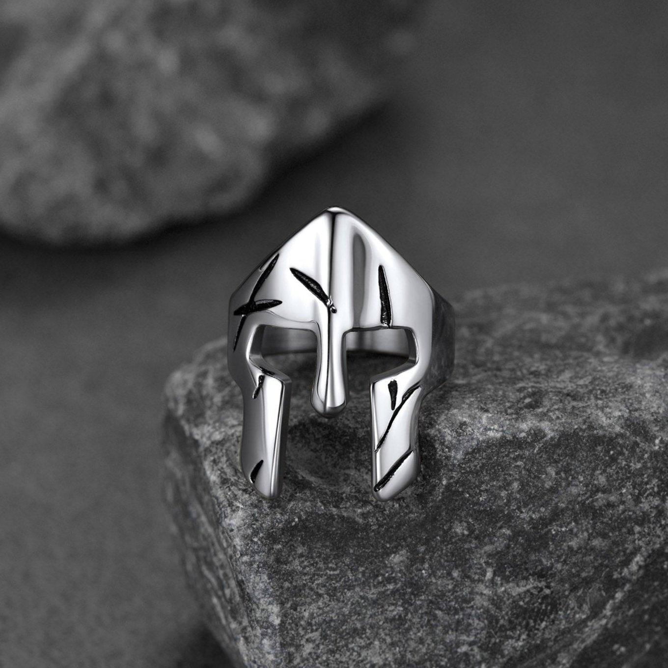 Spartan Warrior Mask Helmet Ring For Men
