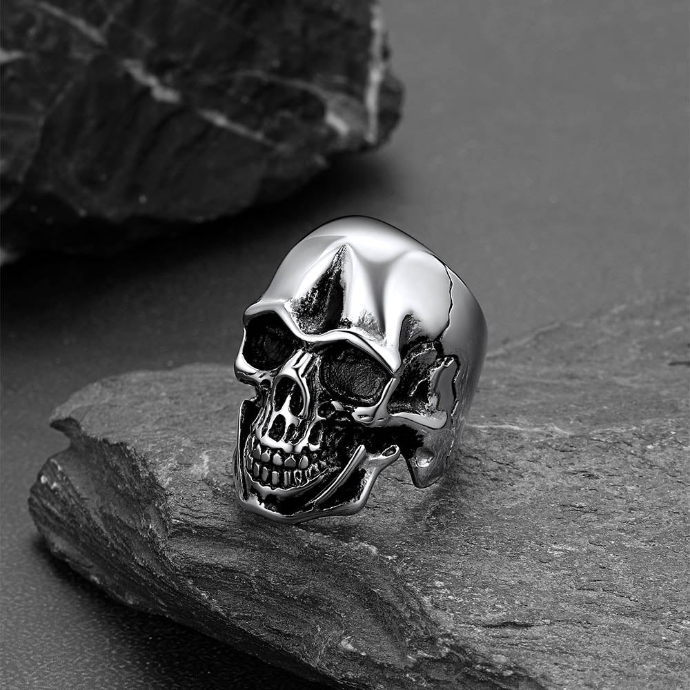 Gothic Biker Skull Stainless Steel Ring For Men