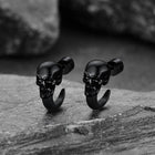 Gothic Skull Huggie Half-Circle Stud Earrings Jewelry for Men and Women 6