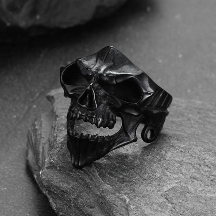 Gothic Skull Biker Rings for Men in Stainless Steel