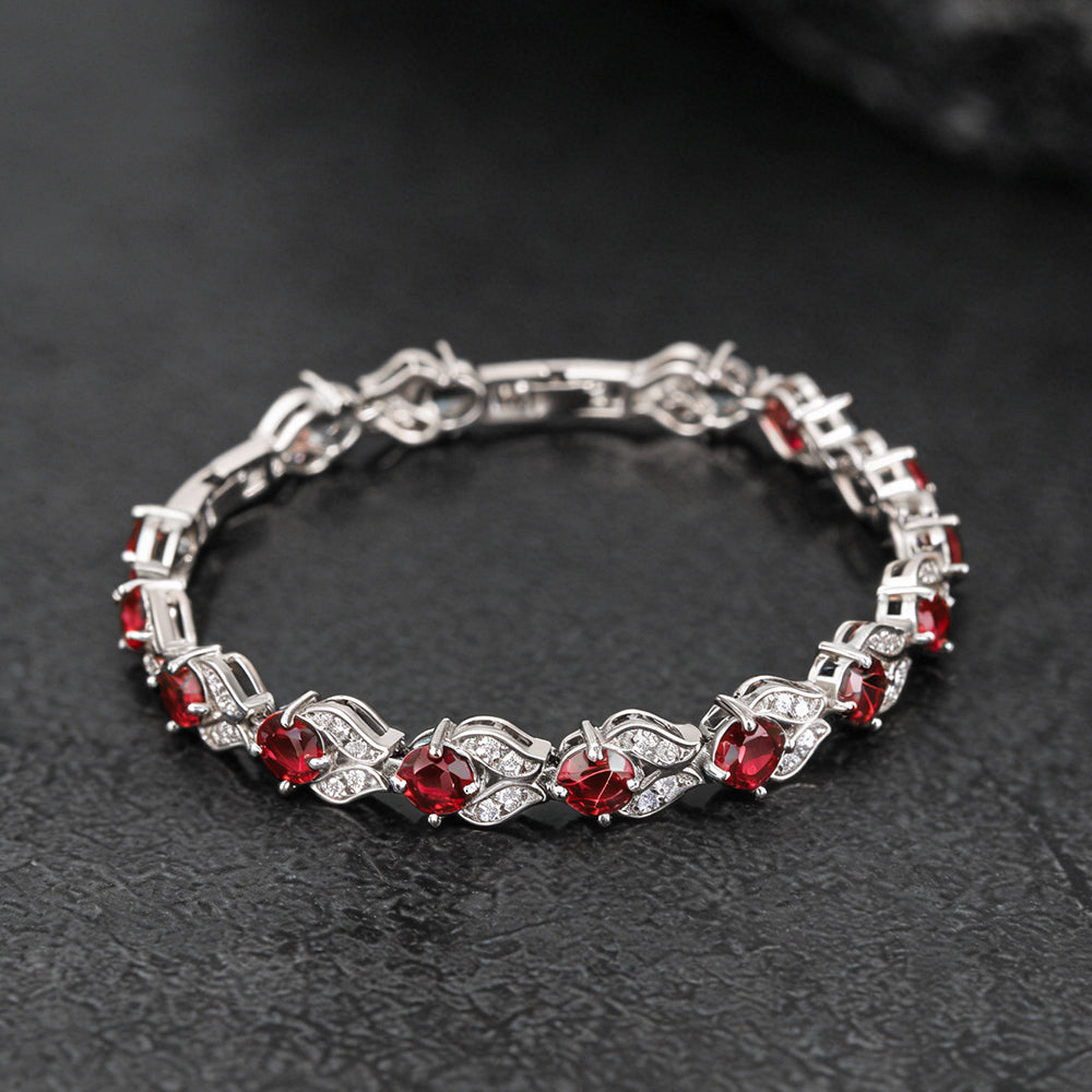 9mm Diamond Cut Gem Crystal Chain Bracelet for Women with CZ