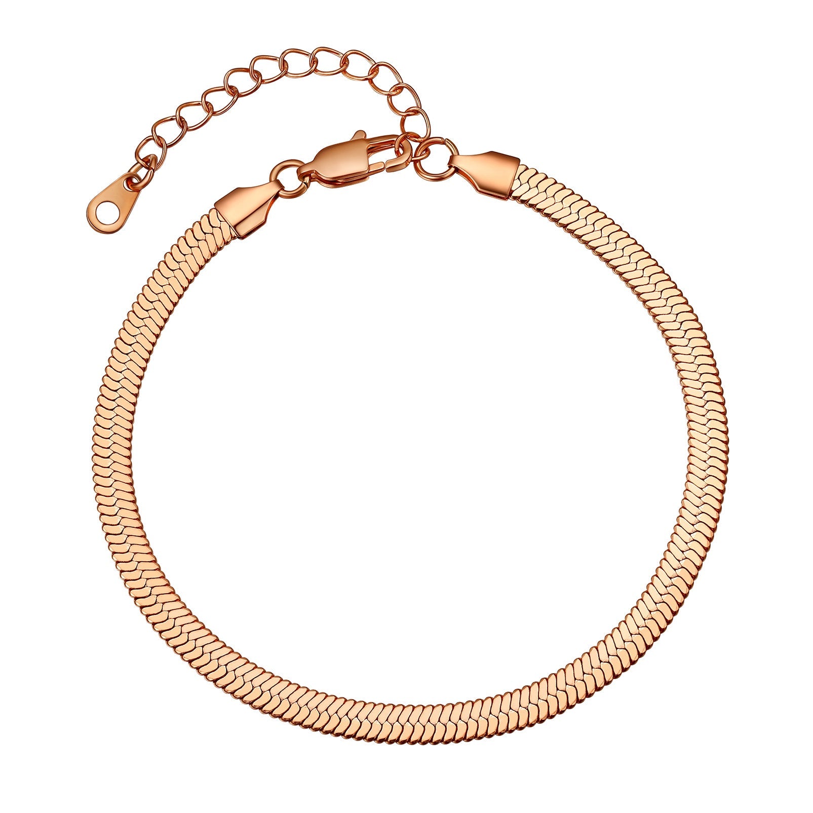 Stainless Steel Flat Snake Chain Anklet Bracelet For Women