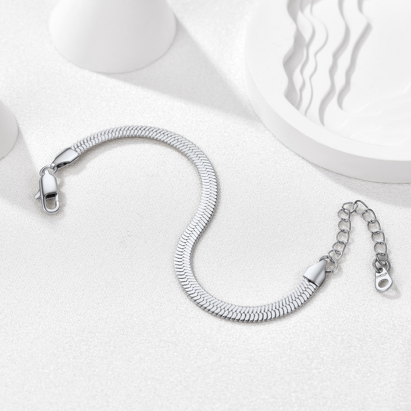 3mm/5mm Width Snake Chain Bracelet for Women Men