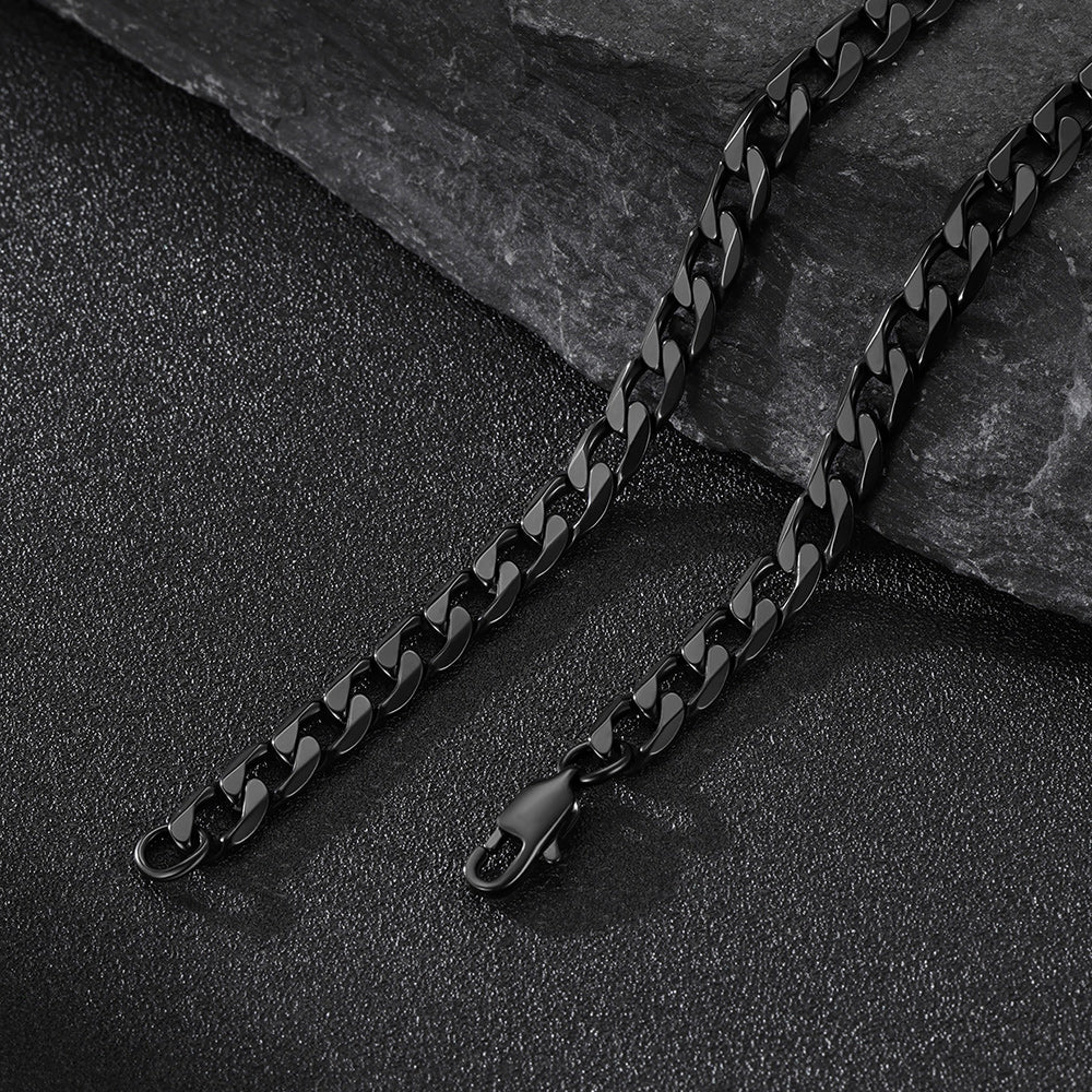 Cuban Chain & Punk Shark Necklace Set for Men