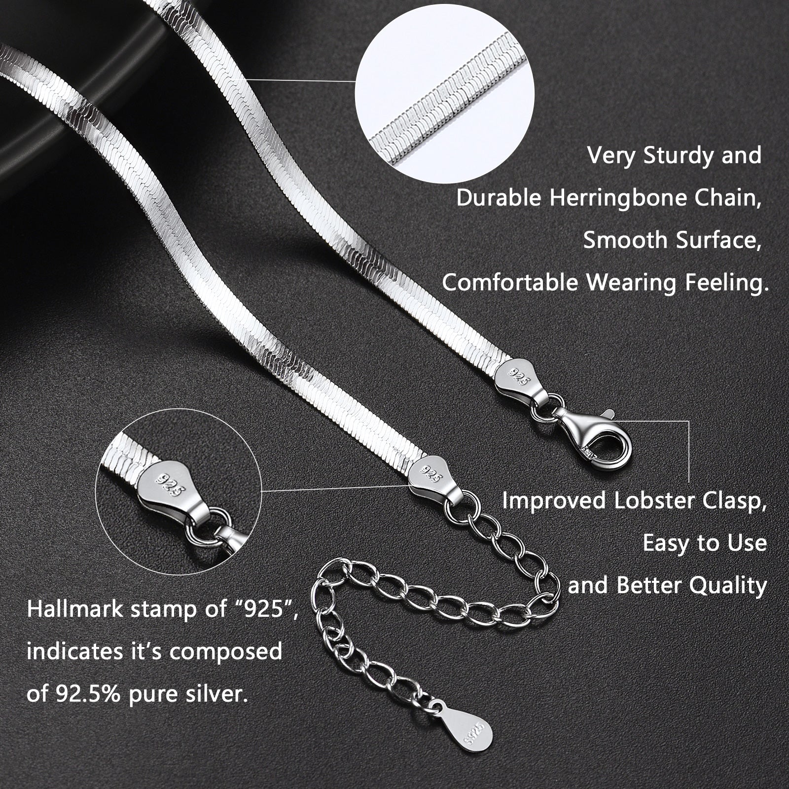 Sterling Silver 3mm Snake Chain Choker Necklace for Men and Women