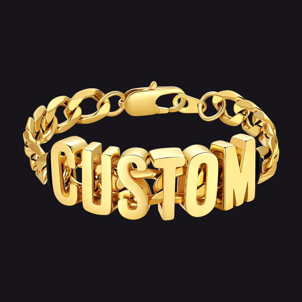 Personalized Name Cuban Link Chain Bracelet for Men Boyfriend Gift